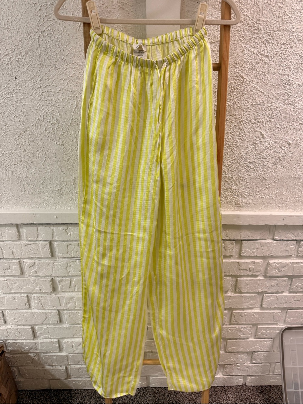 American Vintage Bright Yellow & White Striped Pants